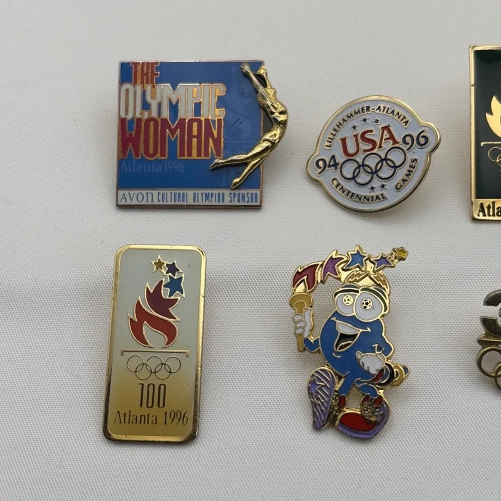 Lot Of 10 Mixed Atlanta Olympics Summer Games Torch Izzy 3M Lapel Hat Pins A2‎